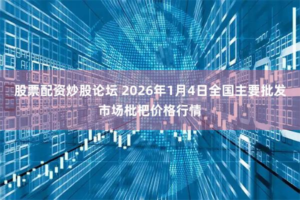 股票配资炒股论坛 2026年1月4日全国主要批发市场枇杷价格行情